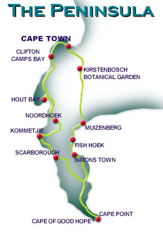Cape Peninsula Tour Route Map