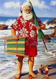 santa clause on a beach in south africa
