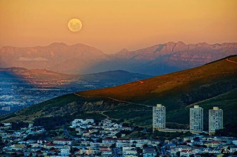 The beautiful full moon over the city!