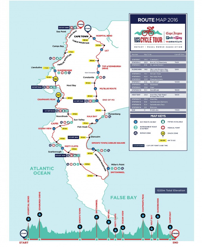 2016 Cape Cycle Tour Route