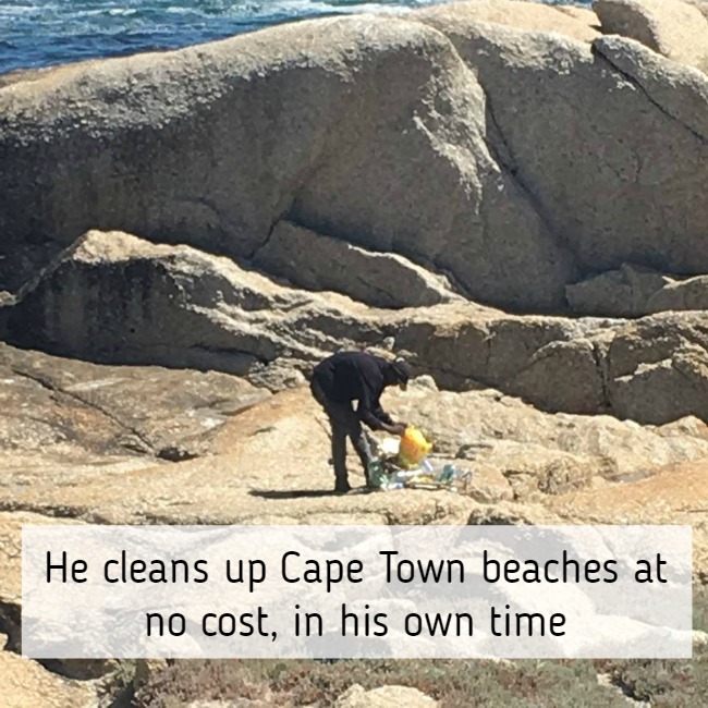 Cape Town Homeless Man Cleans Up Bantry Bay Beach