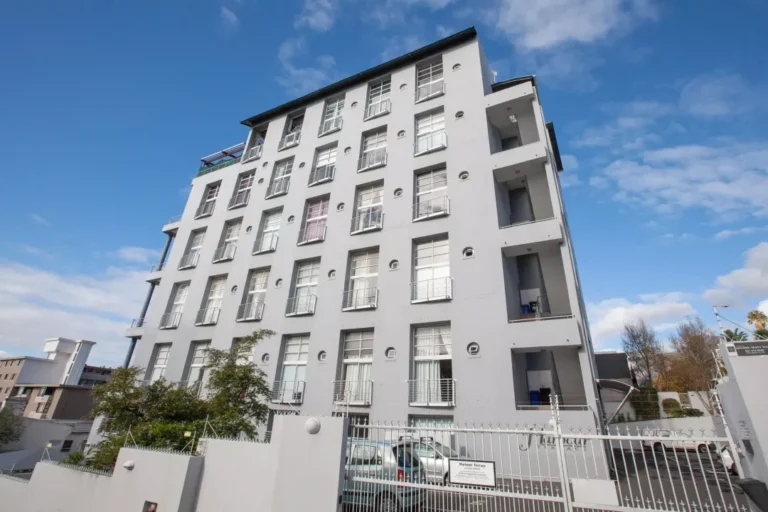 Contemporary apartment building exterior at 14 Harbour Terrace
