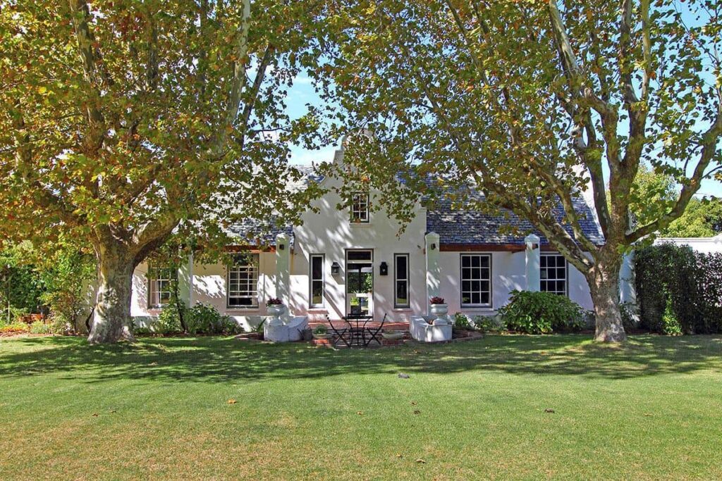 Constantia wine estate accommodation surrounded by greenery.