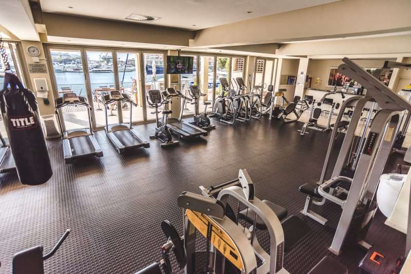 Carradale 3-Bed – Gym – Fully equipped communal gym with cardio and strength-training equipment and views directly over the marina.