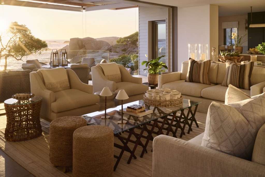 Nalu Villa, Glen Beach, Cape Town, South Africa. Client: Zambezi Crescent. Interior Designer & Stylist: Jena Gradwell. Photographer: Mark Williams.